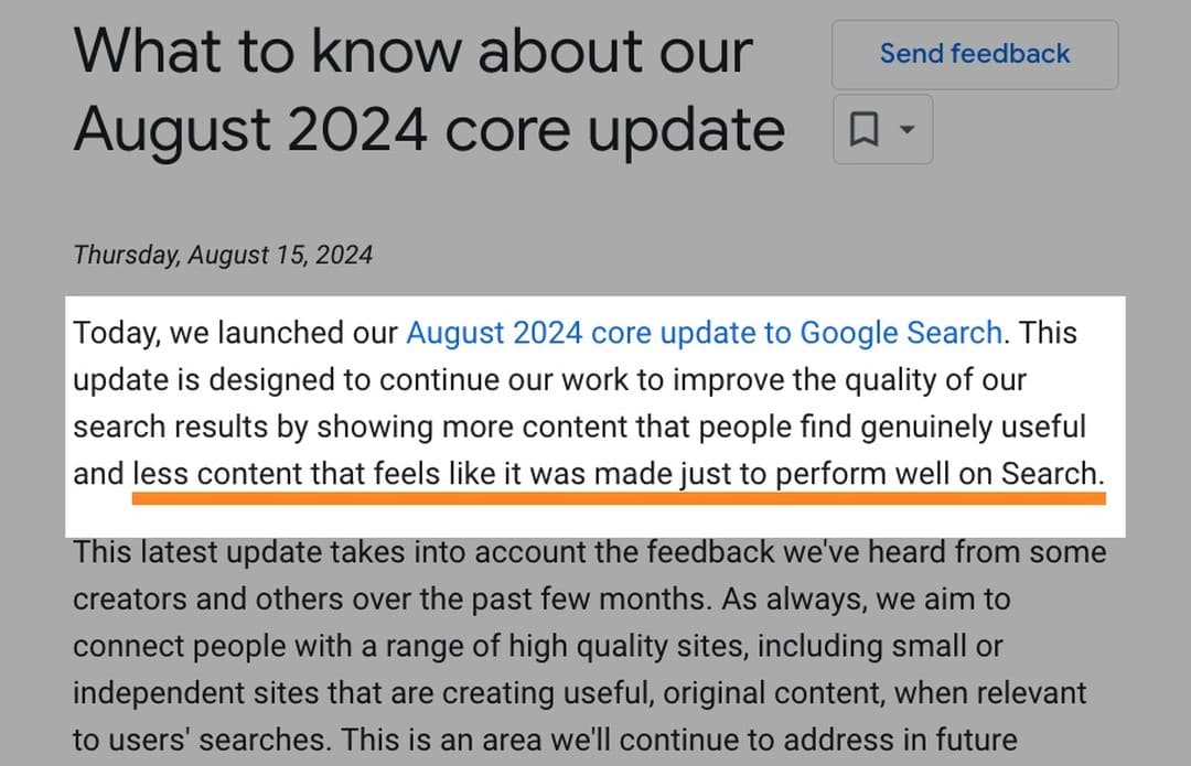 Google August 2024 Core Update: Aggiornamento di Agosto di Google